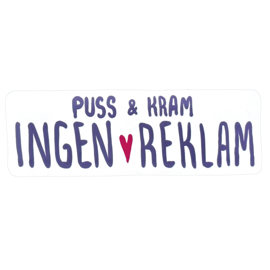 puss & kram ingen reklam sticker